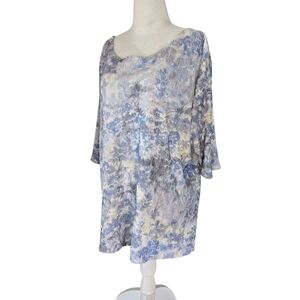 Coldwater Creed Floral Print Pullover Blouse Short Sleeve